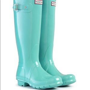Tall Hunter Boots - Mint Green/Tiffany Blue Size 9